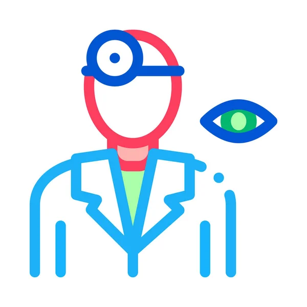 Oculist Doctor Silhouette Icon Thin Line Vector — 스톡 벡터
