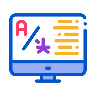 Bilgisayar Çeviri Programı Simgesi İnce Satır Vektörü