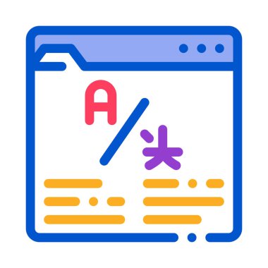 Çevrimiçi Web Sitesi Çevirmeni Simge İnce Satır Vektörü