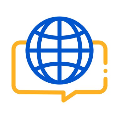 Alıntı Çerçevesindeki Dünya Küresi Simgesi İnce Satır Vektörü