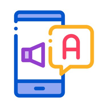 Smartphone Çevirmen Uygulaması Simge İnce Satır Vektörü