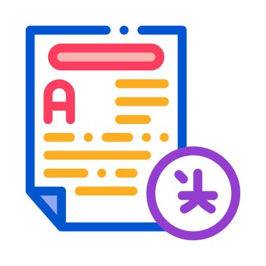 Çeviri Simgesi İnce Satır Vektörü için Metin Dosyası