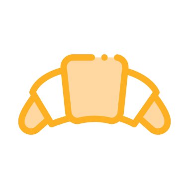 Kruvasan Lezzetli Atıştırmalık Simgesi İnce Hat Vektörü