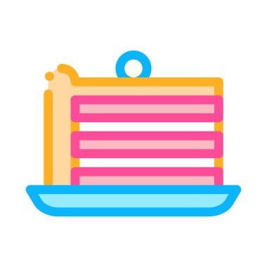 Üst Simge İnce Çizgi Vektörü Üzerinde Berry olan Puff Pastası