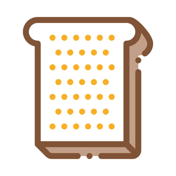 Τοστ τεμαχισμένο κομμάτι ψωμιού εικονίδιο λεπτή γραμμή διάνυσμα — Διανυσματικό Αρχείο