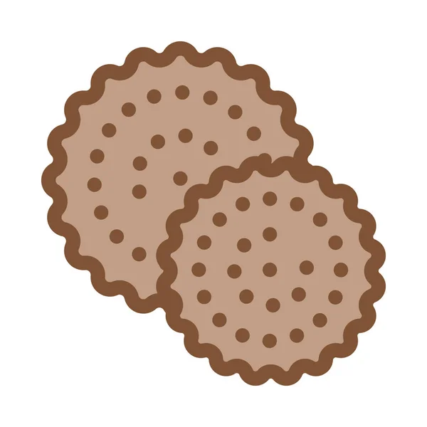 Cookies Petit déjeuner Snack Icône Ligne mince vecteur — Image vectorielle