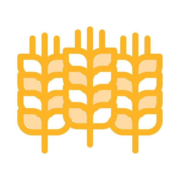 Natural Wheat Ears Harvest Icon Thin Line Vector — Stock Vector
