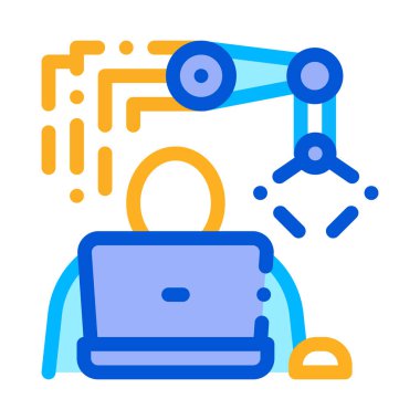 Robot Simgesi Vektör Özeti Resimleri Programlanıyor