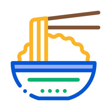 Güney Kore Yemek Simgesi Vektör Özeti İllüstrasyonu