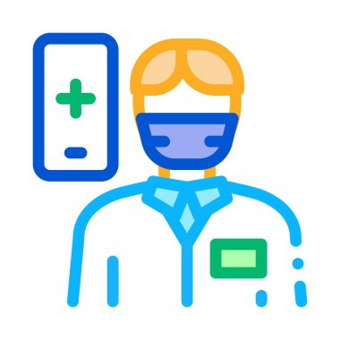 Doktor İnsan Simgesi Vektör Özeti Çizimi