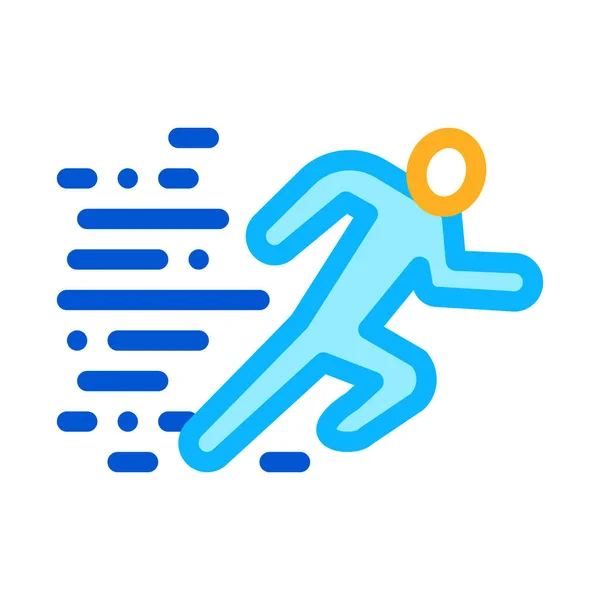 Running Human Icon Vector Outline Illustration — Stockový vektor