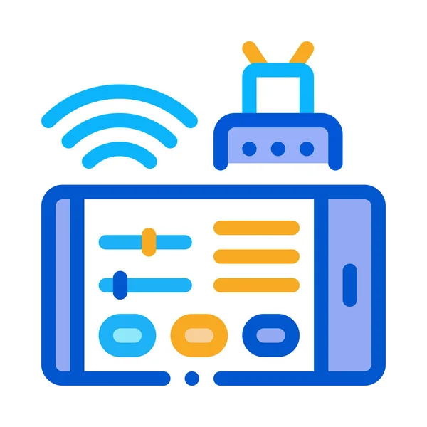 Illustration vectorielle de contour d'icône de contrôle de téléphone — Image vectorielle