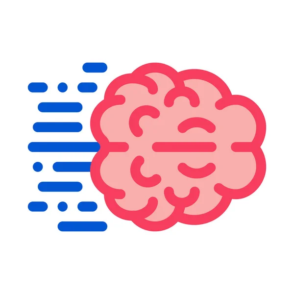 Icono de cerebro de pensamiento rápido Ilustración de contorno de vectores — Vector de stock