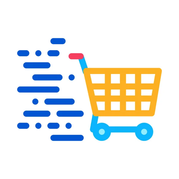 Carrinho de Compras Icon Vector Outline Illustration — Vetor de Stock