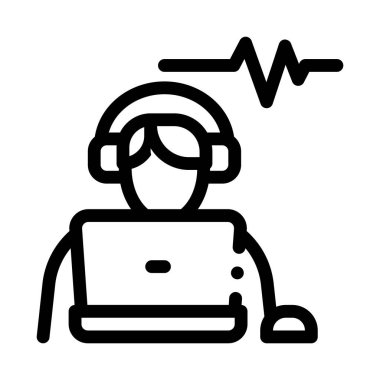 Ses Simgesi Vektör Özeti Resimlendirmesi Dinleniyor