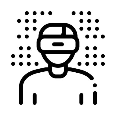 Human Vr Glasses Icon Vector. Outline Human Vr Glasses Sign. Isolated Contour Symbol Illustration clipart svg vector 