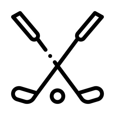 Golf Golf Sopaları Topunun Simge Vektör Özeti ResmiComment