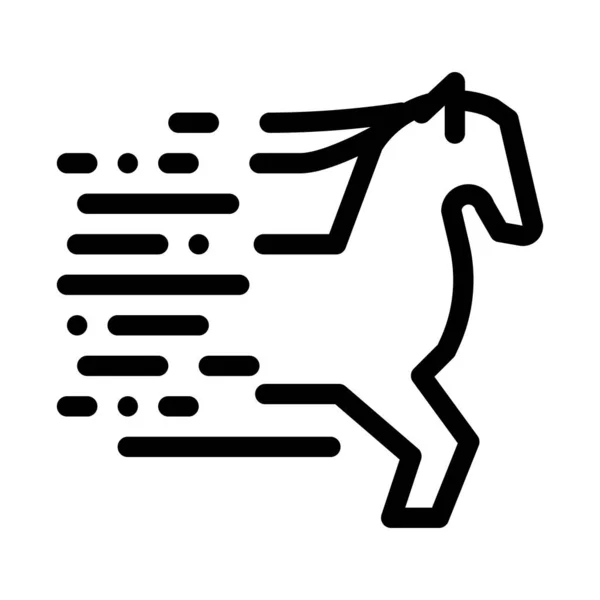 Running Horse Icon Vector Outline Illustration — Stockový vektor