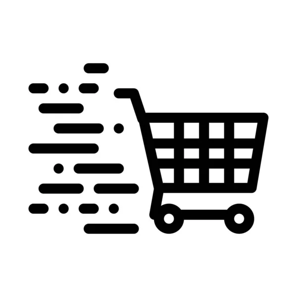 Carrinho de Compras Icon Vector Outline Illustration — Vetor de Stock