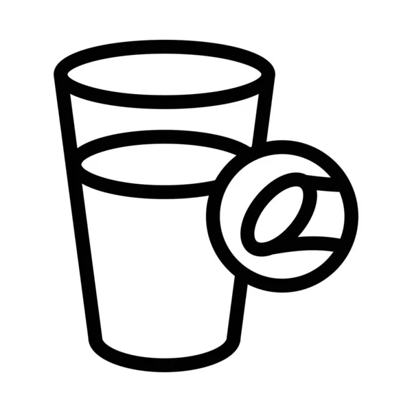 Tasse Süßwasser Icon Vector Umriss Illustration — Stockvektor