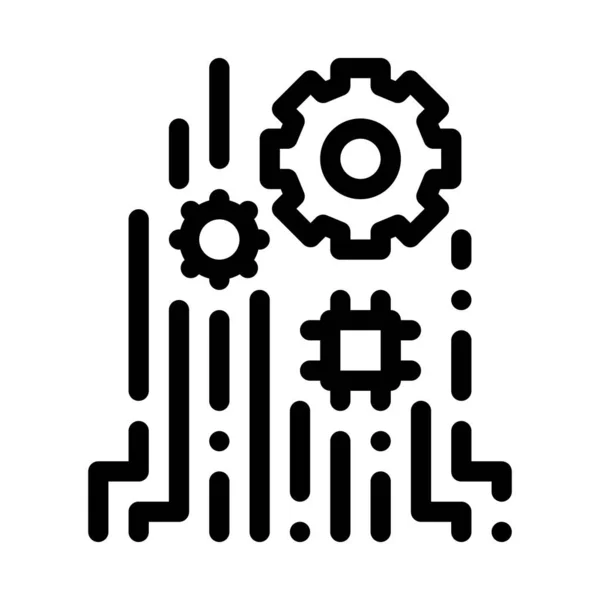 Mechanism Chip Icon Vector Outline Illustration — Stockový vektor