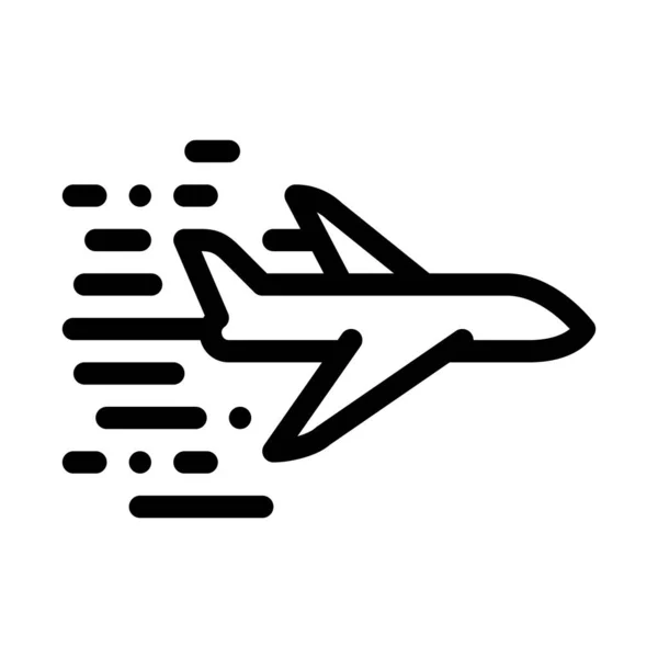 Flying Airplane Icon Icon Vector Outline Illustration — стоковый вектор