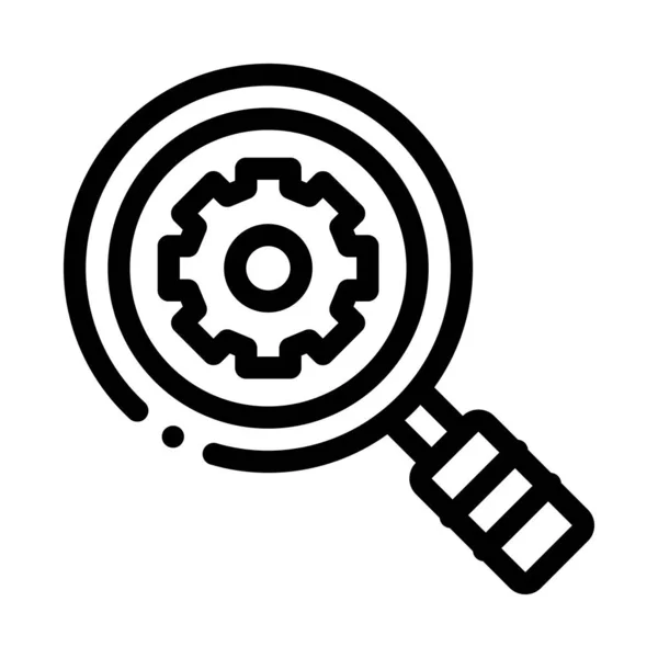 Gear Research Icon Vector Outline Illustration — Stock Vector