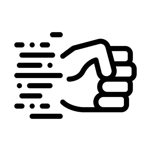 Fast Fist Hit Icon Vector Outline Illustratie — Stockvector