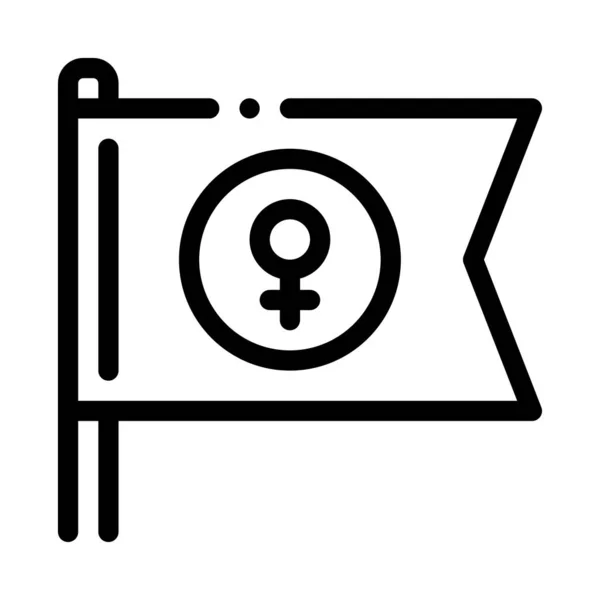 Illustration vectorielle d'icône de drapeau de marque femelle — Image vectorielle