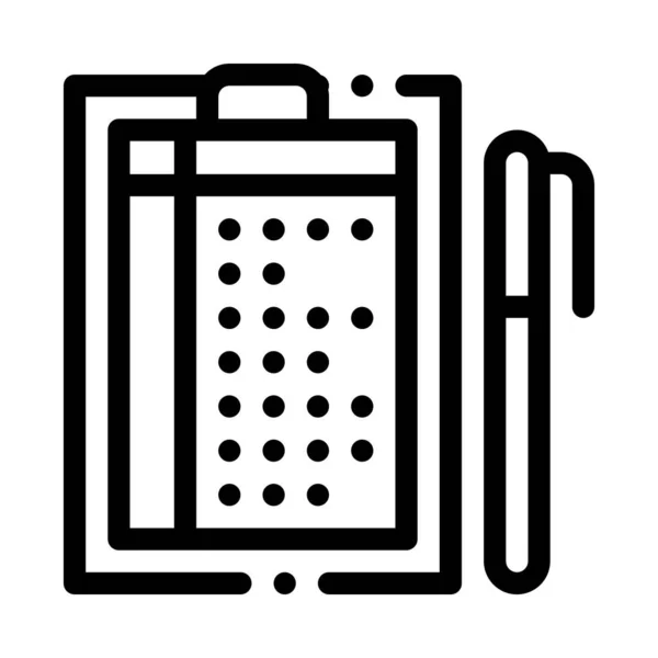 Illustrazione del profilo vettoriale dell'icona della penna e della lista — Vettoriale Stock