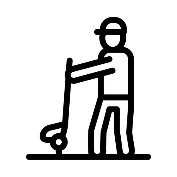 Man Playing Golf Icon Vector Outline Illustration — Stock Vector