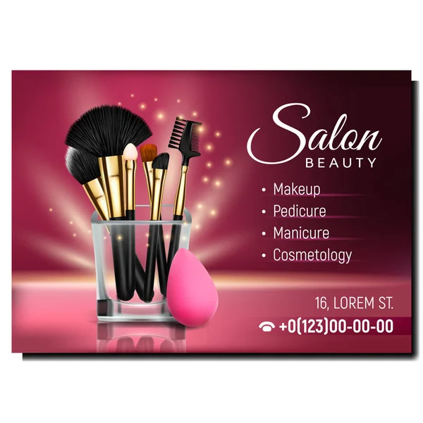 Salone di bellezza Cosmetologia Pubblicità Banner Vector — Vettoriale Stock