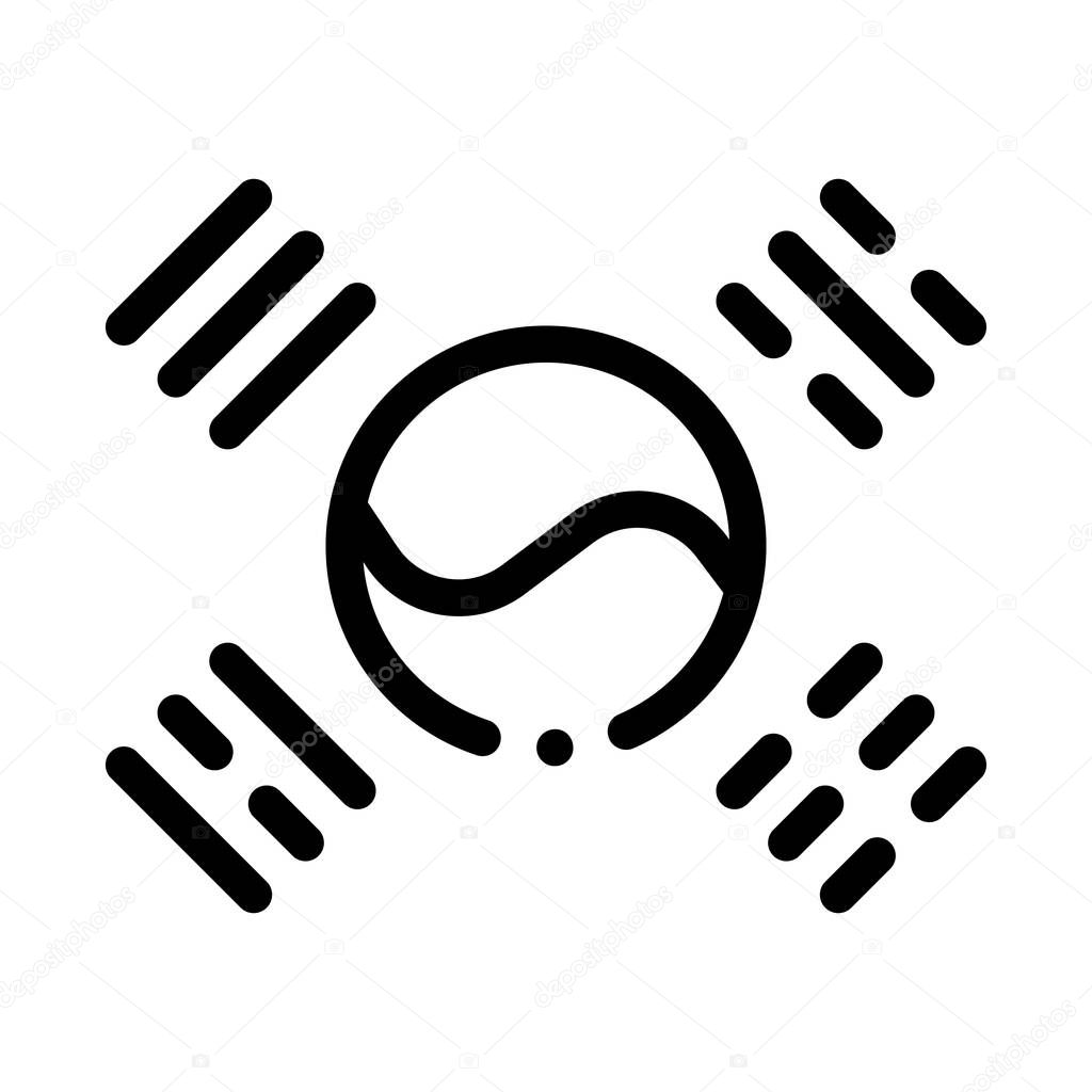 South Korea Flag Icon Vector. Outline South Korea Flag Sign. Isolated Contour Symbol Illustration