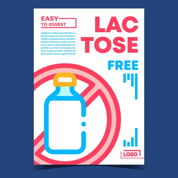 Lactose Free Creative Advertising Banner Vector — Stockový vektor