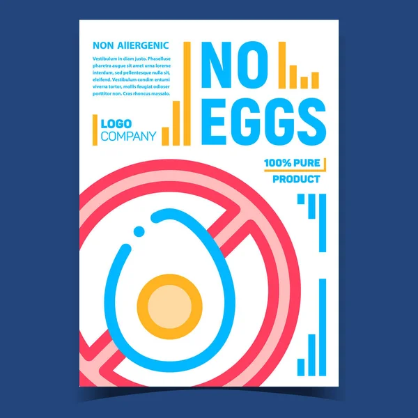 No Eggs Meal Creative Advertising Poster Vector — Stok Vektör