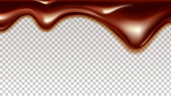 Flowing Sticky Sweet Chocolate Cocoa Cream Vector — 스톡 벡터