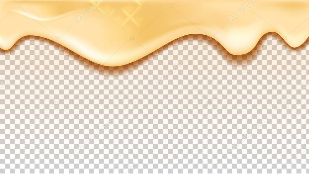 Flowing Down Vanilla Or Caramel Taste Cream Vector