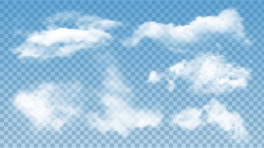 Fluffy Clouds Atmosphere Assortment Set Vector