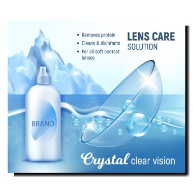 Crystal Clear Vision Advertising Banner Vector