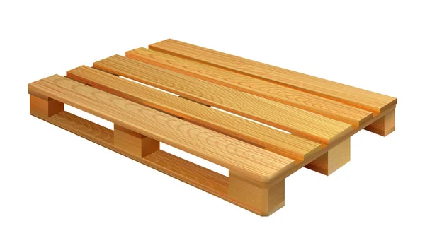 Paleta de madera vacía para cajas de envío Vector — Vector de stock