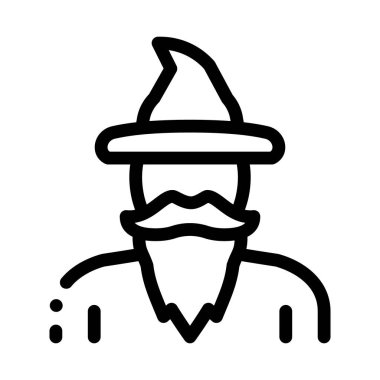 Sihirbaz Sihirbazı Simge Vektör Özet Çizimi İllüstrasyonu