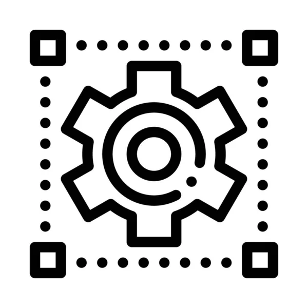 Mechanical Gear Icon Vector Outline Illustration — Stockvektor