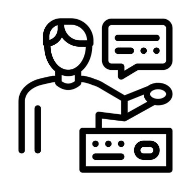 İnsan Konuşan Simge Vektör Özeti Çizimi