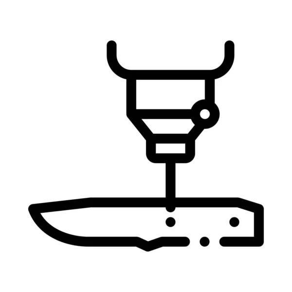 ナイフ製造アイコンベクトル概要イラスト — ストックベクタ