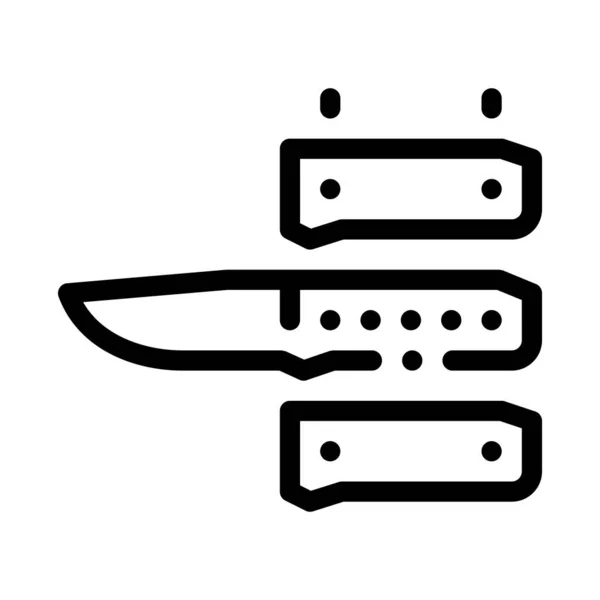 Mango del cuchillo Icono Vector Esquema Ilustración — Archivo Imágenes Vectoriales