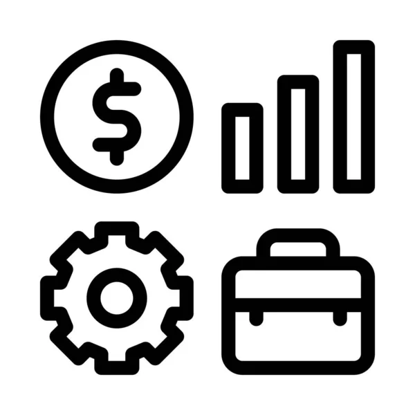 Caso del engranaje de la moneda Icono Vector Esquema Ilustración — Vector de stock