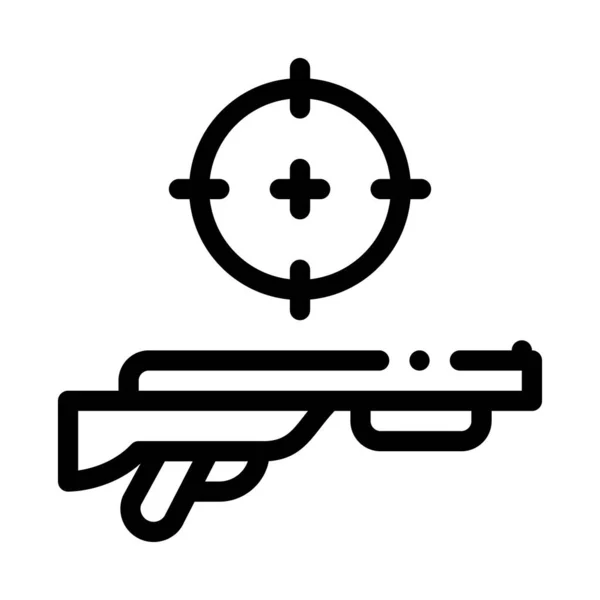 Icono de apuntamiento de pistola Ilustración de contorno vectorial — Archivo Imágenes Vectoriales