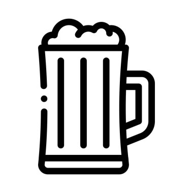 Köpüklü Bira Kupası Simge Vektör Özeti İllüstrasyonu