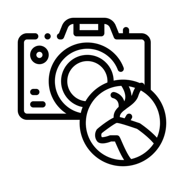 Icono de la cámara fotográfica Esquema vectorial Ilustración — Vector de stock