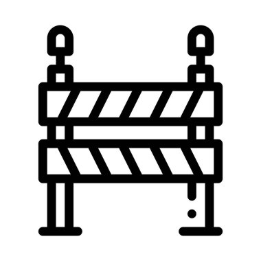 Yol Bariyeri Simgesi Vektör Özeti Çizimi